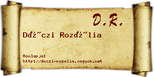 Dóczi Rozália névjegykártya